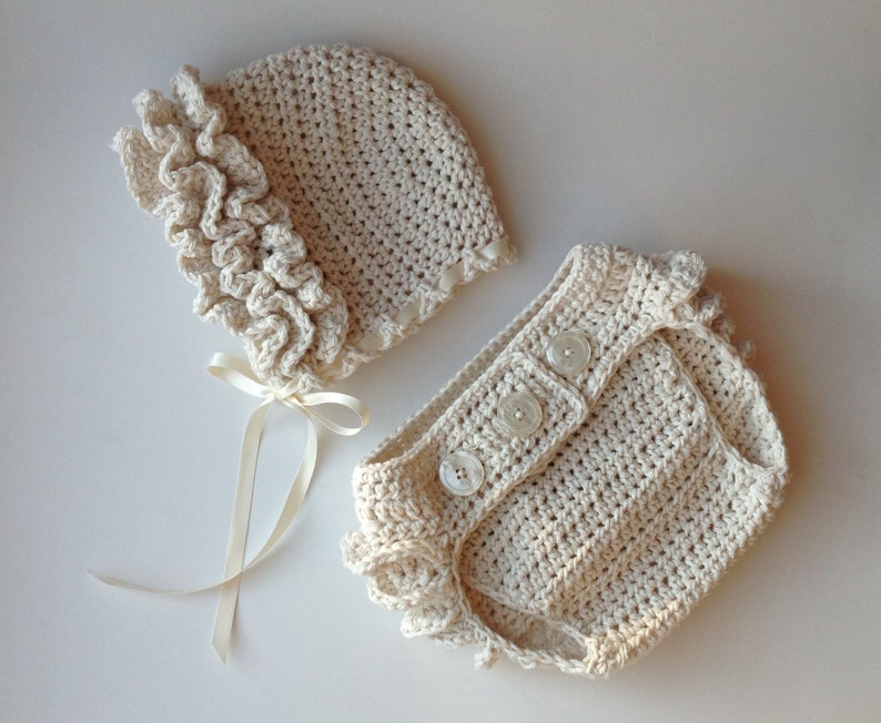 Crochet Pattern for Ruffle Bum Baby Diaper Cover 3 sizes Bonnet NOT included Crochet Diaper Cover Pattern Crocheting Pattern image 6