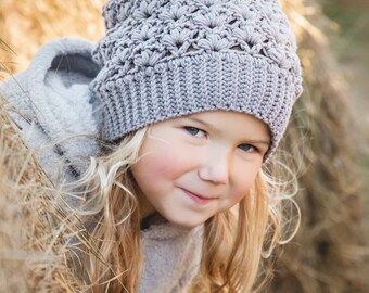 Crochet Pattern for Snow Flurry Slouch Hat | 6 sizes | Crochet Hat Pattern | DIY Tutorial | Hat Crocheting Pattern