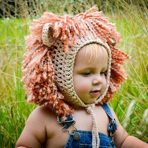 Crochet Pattern for Lion and Lioness Baby Bonnet Hat | 7 sizes | Crochet Baby Hat Pattern | DIY Tutorial | Baby Bonnet Crocheting Pattern