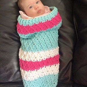 Crochet Pattern for Mini Harlequin Baby Swaddle Sack/Cocoon hat pattern NOT included Crochet Baby Pattern Baby Cocoon Crochet Pattern image 5