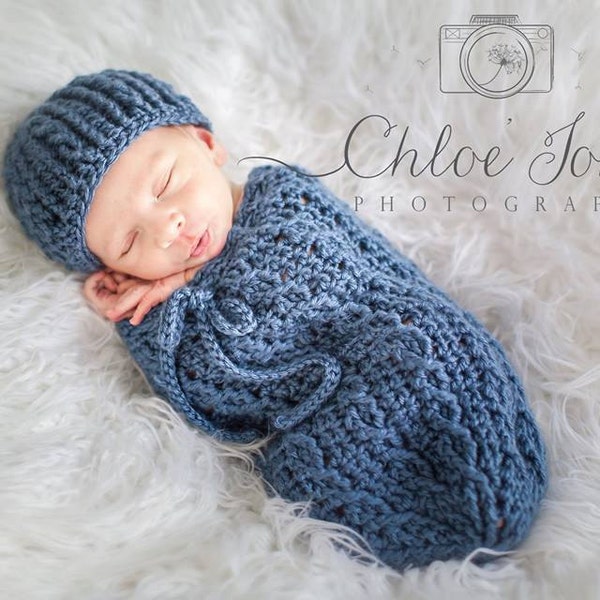 Crochet Pattern for Cable Cross Baby Cocoon or Swaddle Sack (hat pattern NOT included) | Crochet Baby Pattern | Baby Cocoon Crochet Pattern