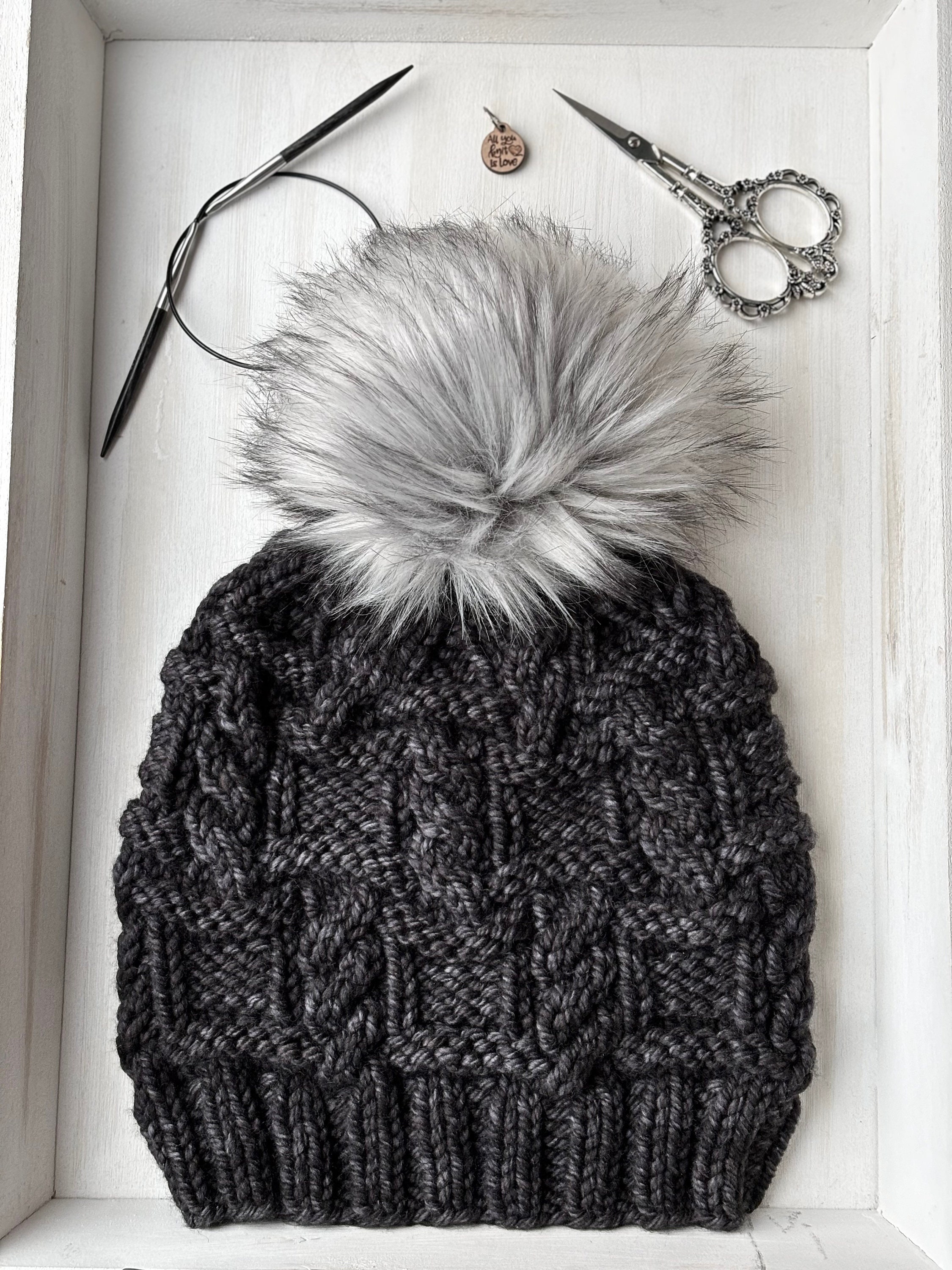 KNIT Pattern for Boxed Cables Beanie | Multiple Sizes | Knit Hat ...