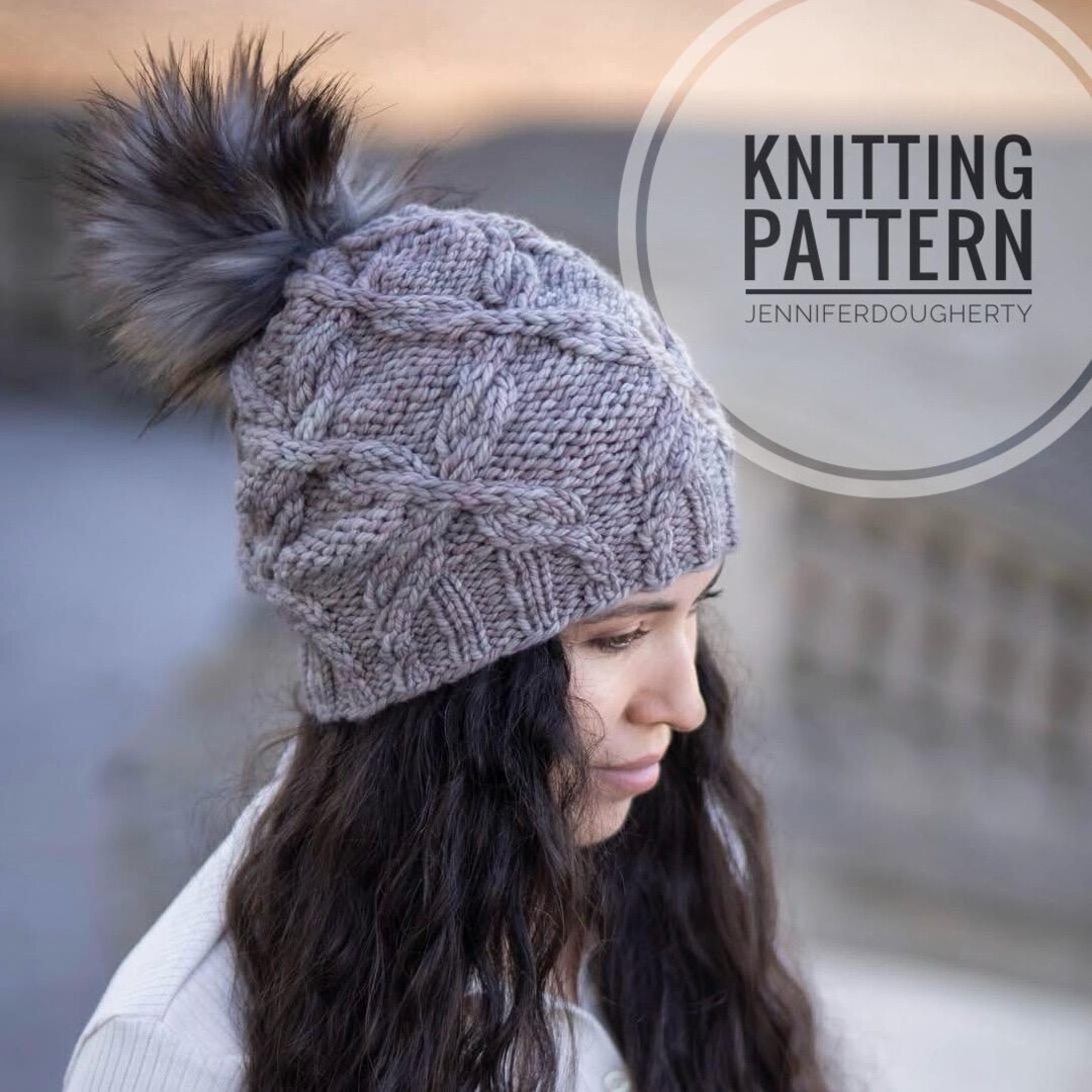 KNIT Pattern for Double Cross Beanie | 2 Sizes | Knit Hat Pattern