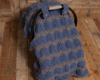 Crochet Pattern for Borderline Car Seat Canopy Cover | Crochet Baby Car Seat Cover Pattern | Baby Blanket Crocheting Pattern