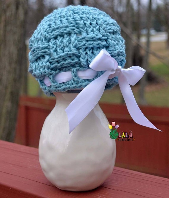 Crochet Pattern for Basket Weave Beanie Hat | 8 Sizes | Crochet