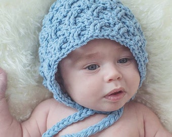 Crochet Pattern for Diagonal Weave Pixie Bonnet Hat | 6 sizes | Crochet Baby Bonnet Pattern | DIY Tutorial | Baby Hat Crocheting Pattern