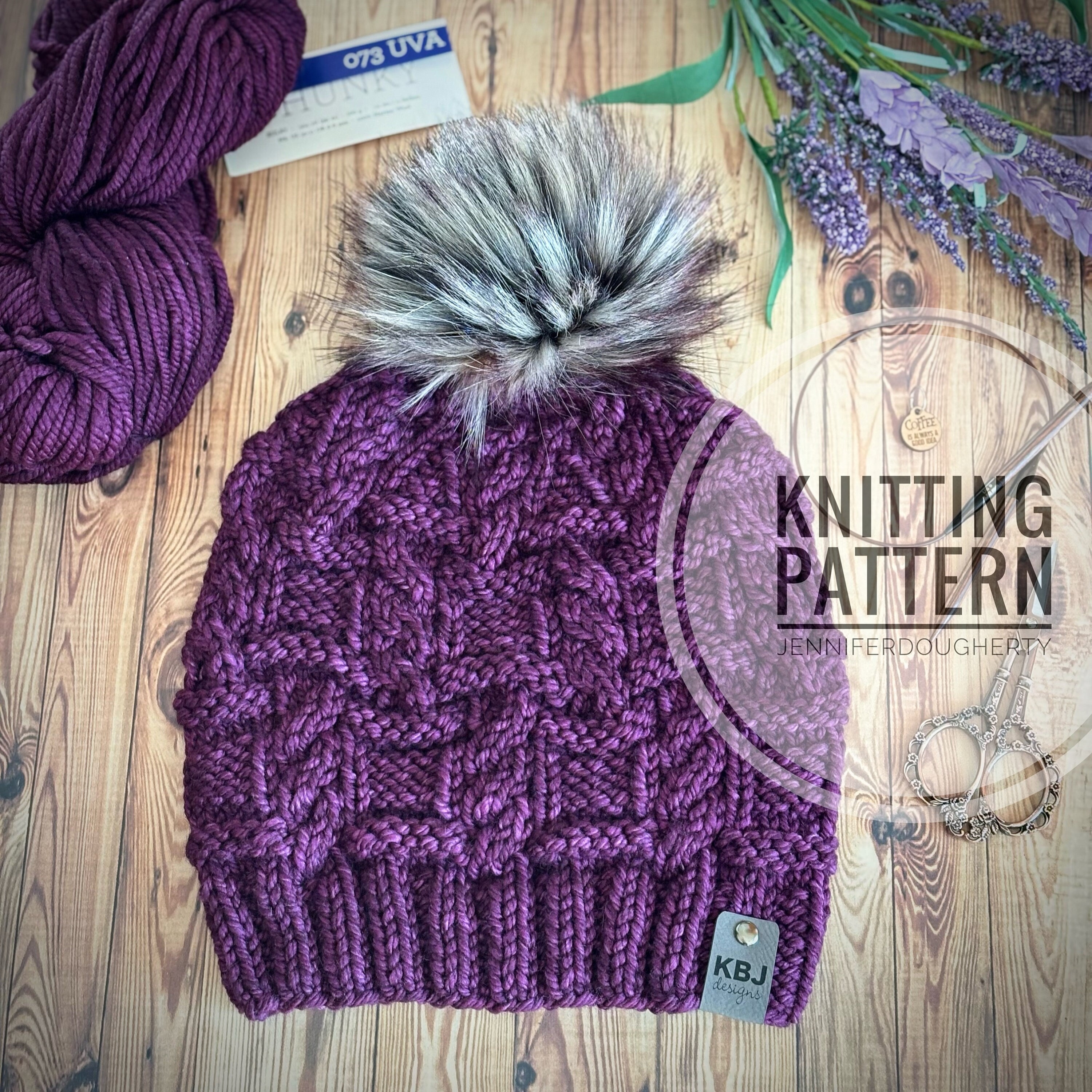 KNIT Pattern for Boxed Cables Beanie | Multiple Sizes | Knit Hat ...