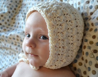 Crochet Pattern for Vintage Star Baby Bonnet Hat | 7 sizes | Crochet Baby Hat Pattern | DIY Tutorial | Baby Bonnet Crocheting Pattern