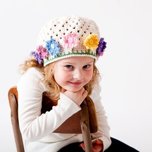 Crochet Pattern for Flower Garden Hat | 5 sizes | Crochet Hat Pattern | DIY Tutorial | Hat Crocheting Pattern