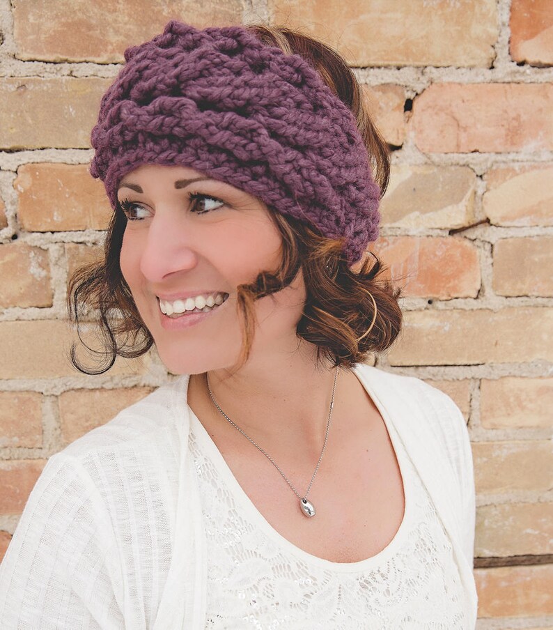 Crochet Pattern for Super Chunky Cabled Earwarmer Headband Etsy
