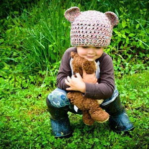 Crochet Pattern for Baby Bear Beanie Hat 5 sizes Crochet Bear Hat Pattern DIY Tutorial Baby Hat Crocheting Pattern image 4