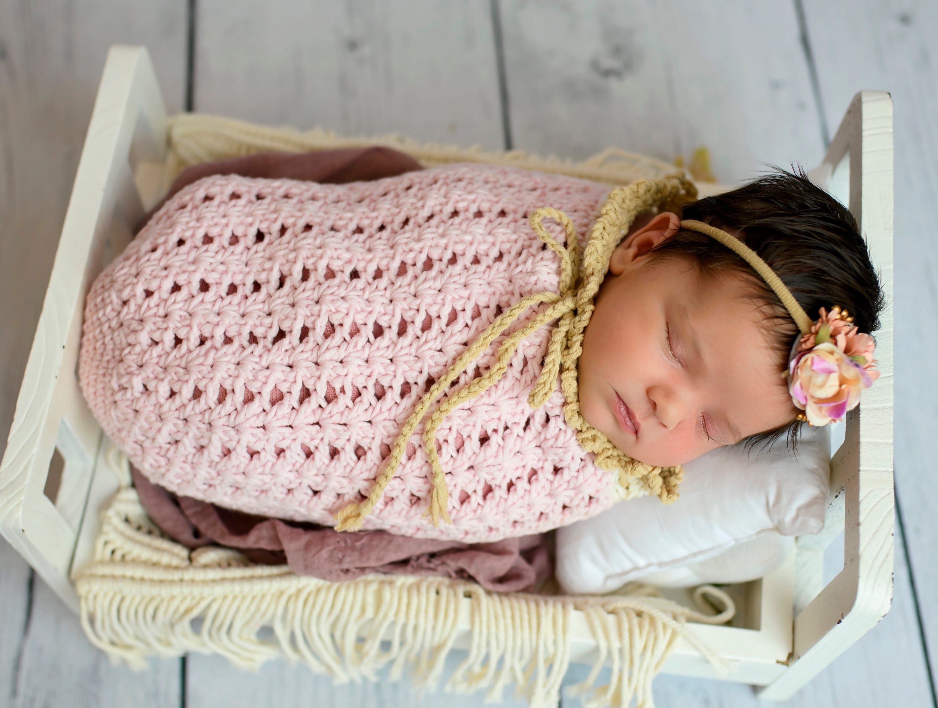 5 Cozy Sack Hat Crochet Patterns for Winter, Gifts, and Photo Props 5 Crochet Pattern for Katrina Baby Swaddle Sack or Cocoon