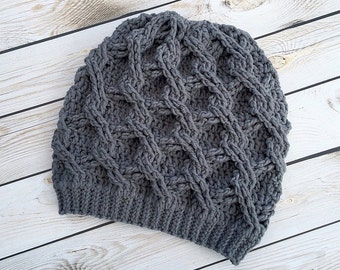 Crochet Pattern for Chain Link Slouch Hat  | 5 sizes | Crochet Slouchy Hat Pattern | DIY Tutorial | Hat Crocheting Pattern