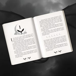 Conjunto de encabezados de capítulo de Rising Dragon – Diseño de Dragón Negro / Diseños de encabezados de capítulo prediseñados para autores