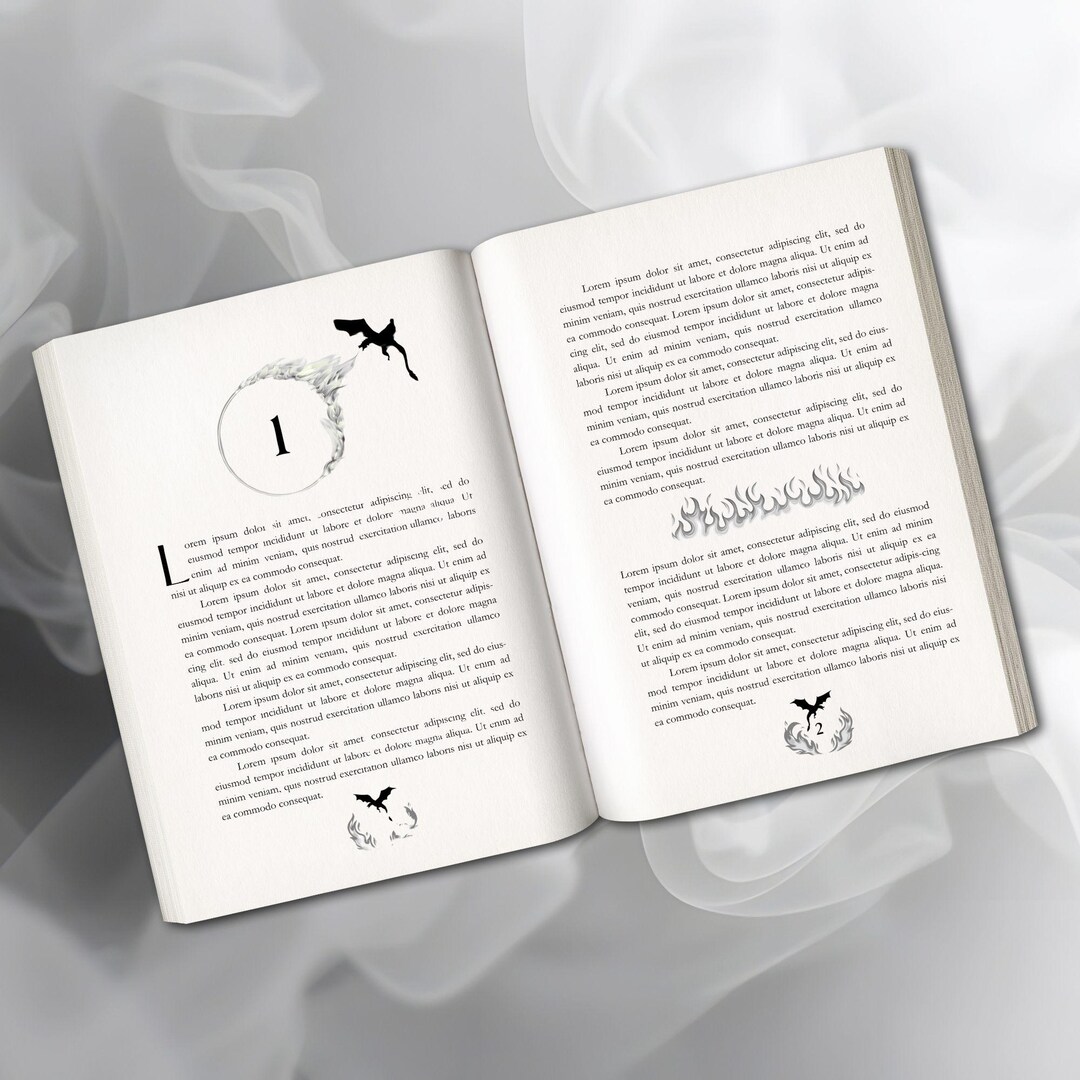 Fire Dragon Chapter Header Set – Pre-made Book Design (digital Download ...