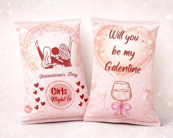 Modèles de sac de chips pour la Saint-Valentin, cadeaux imprimables, téléchargement immédiat | Saint-Valentin
