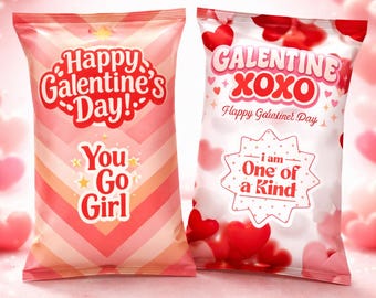 Modèles de sac à croustilles pour la Saint-Valentin, cadeaux de la Saint-Valentin, sacs à croustilles imprimables, téléchargement immédiat