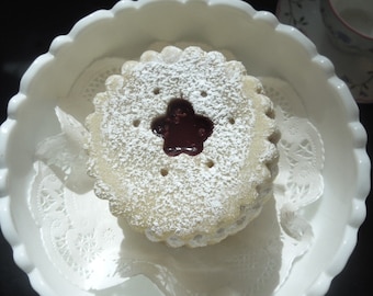 Sugar Cookies with Raspberry Jam-1 dozen Jammies- Linzer like, soft-delicious, for Her, Parties, Birthdays, Weddings, Mom, Dad