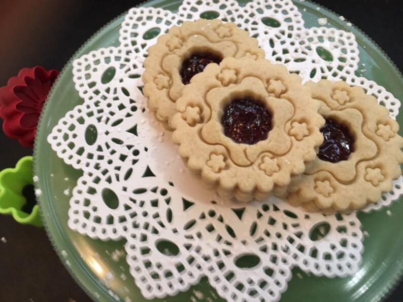 Sugar Cookies with Raspberry Jam-1 dozen Jammies Linzer like, soft-delicious, for Her, Parties, Birthdays, Weddings, Mom, Dad image 3