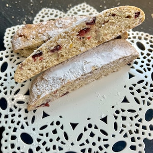 Cranberry Orange Biscotti: Holiday Italian Cookies, 1 Dozen, Cantucci