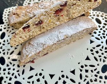 Cranberry Orange Biscotti: Holiday Italian Cookies, 1 Dozen, Cantucci