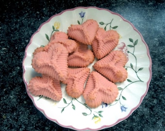 Butter Spritz Cookies-Hearts for your Sweetheart -2 doz Pressed Spritz Cookies- Gift for Her, Dainty Cookies-Tea Party Cookies