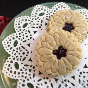 Sugar Cookies with Raspberry Jam-1 dozen Jammies Linzer like, soft-delicious, for Her, Parties, Birthdays, Weddings, Mom, Dad image 5