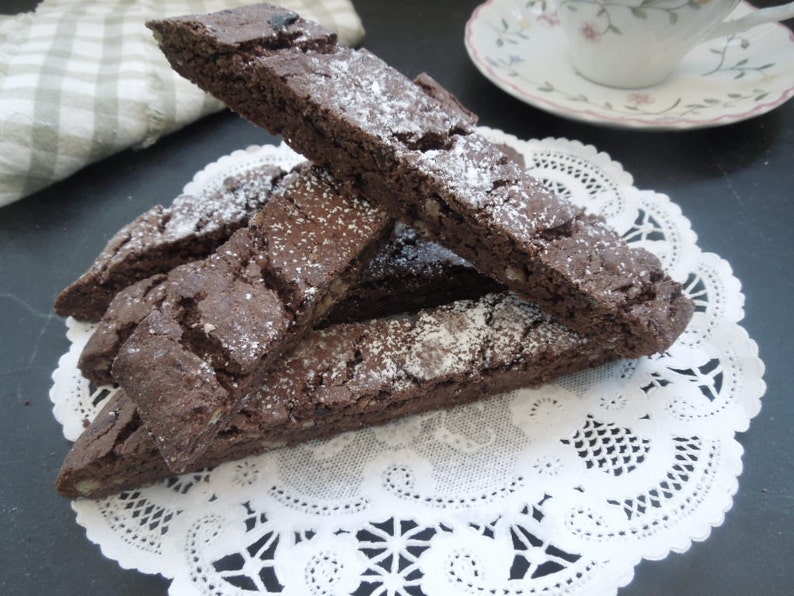 Biscotti-Cherries-Double Chocolate-Twice Baked Cookies-Cocoa Cherries Dunk in Coffee-Double Baked image 1