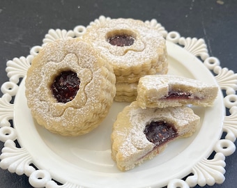 Raspberry Jam Sugar Cookies: Vanilla Almond Jammies (1 Dozen)