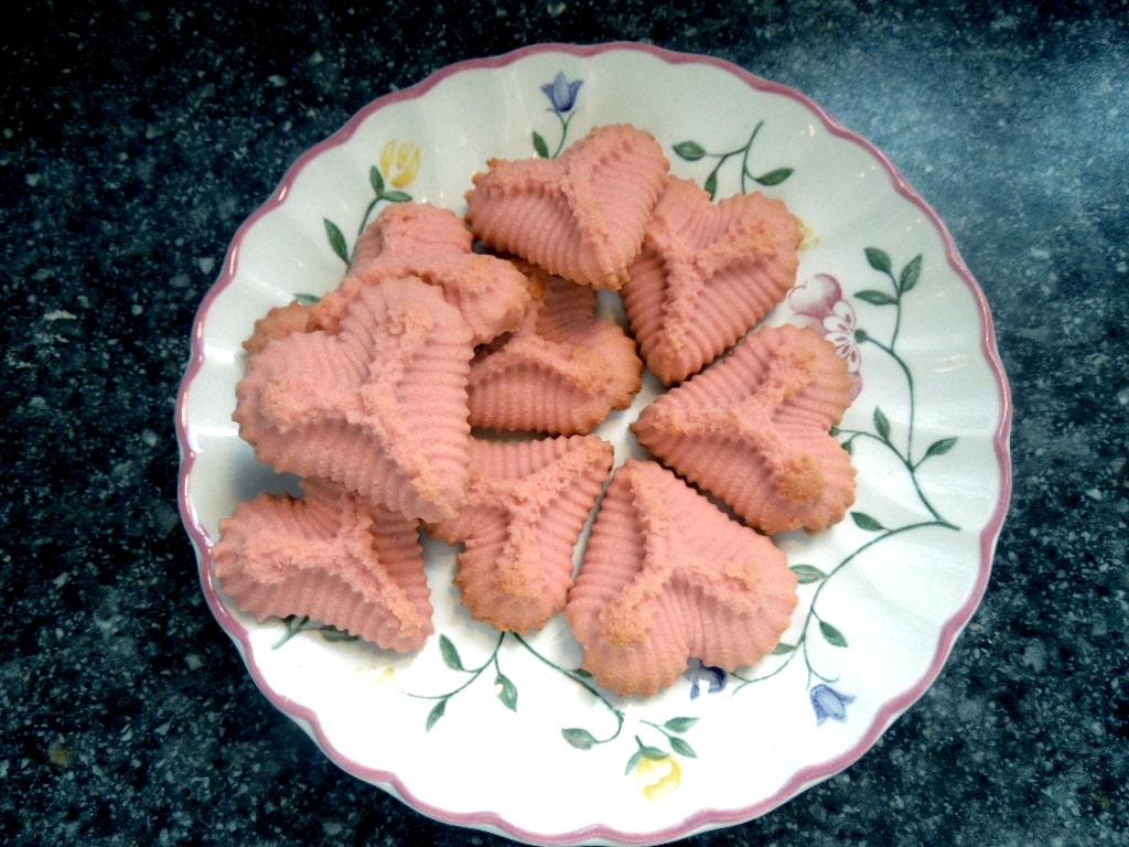 Butter Spritz Cookies Trees Hearts Pressed Flowers Cocoa Etsy