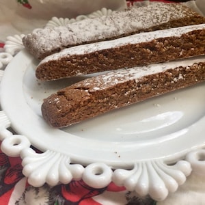 Gingerbread Biscotti for the Holidays, double baked Italian Cookie, gift for Her, Biscotti with a bite. Great to dunk in coffee, Tea Time image 4