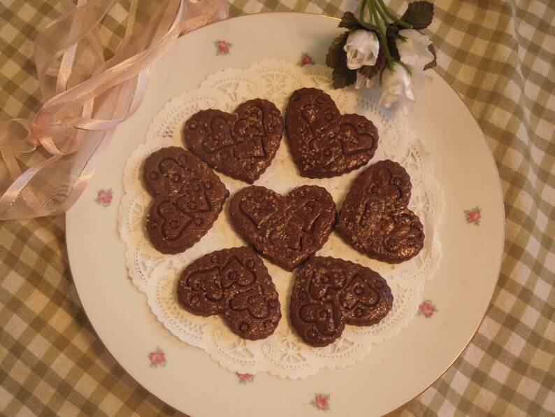 Cocoa-Ginger Hearts, Perfect Wedding Favors, 2 dozen, Gift for Her, Chocolate Gingerbread-Birthdays, Mother's Day, Someone Special image 4