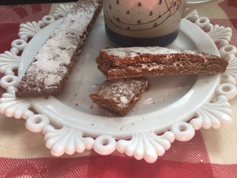 Gingerbread Biscotti for the Holidays, double baked Italian Cookie, gift for Her, Biscotti with a bite. Great to dunk in coffee, Tea Time image 3