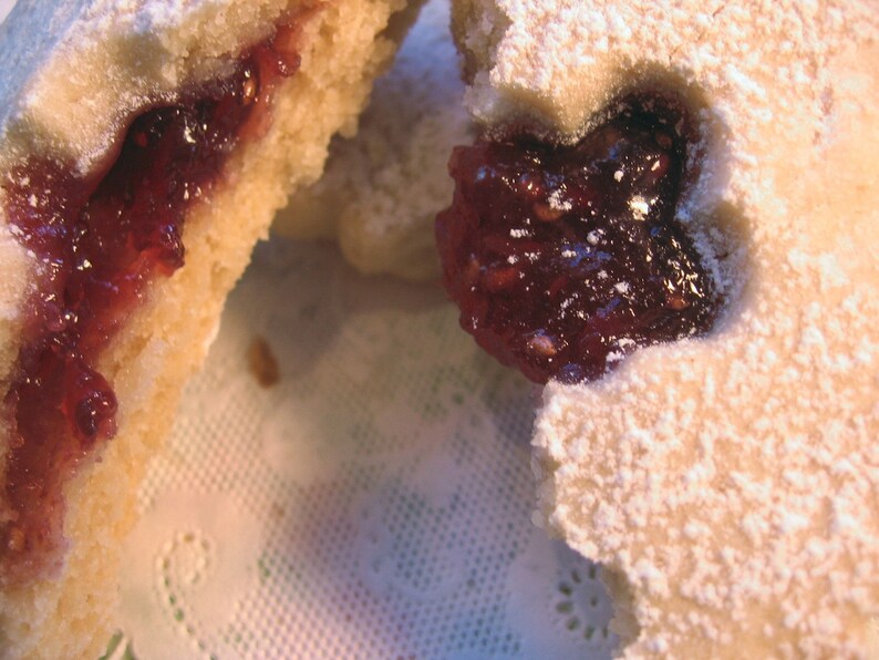 Sugar Cookies with Raspberry Jam-1 dozen Jammies Linzer like, soft-delicious, for Her, Parties, Birthdays, Weddings, Mom, Dad image 7