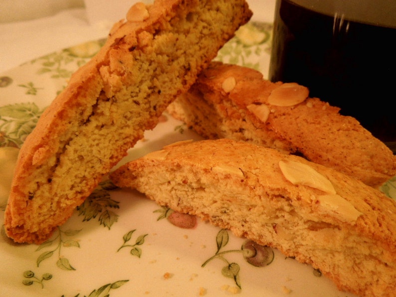 Almond Anise Biscotti double baked Italian Cookies gift for Etsy