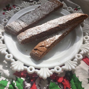 Gingerbread Biscotti for the Holidays, double baked Italian Cookie, gift for Her, Biscotti with a bite. Great to dunk in coffee, Tea Time image 2