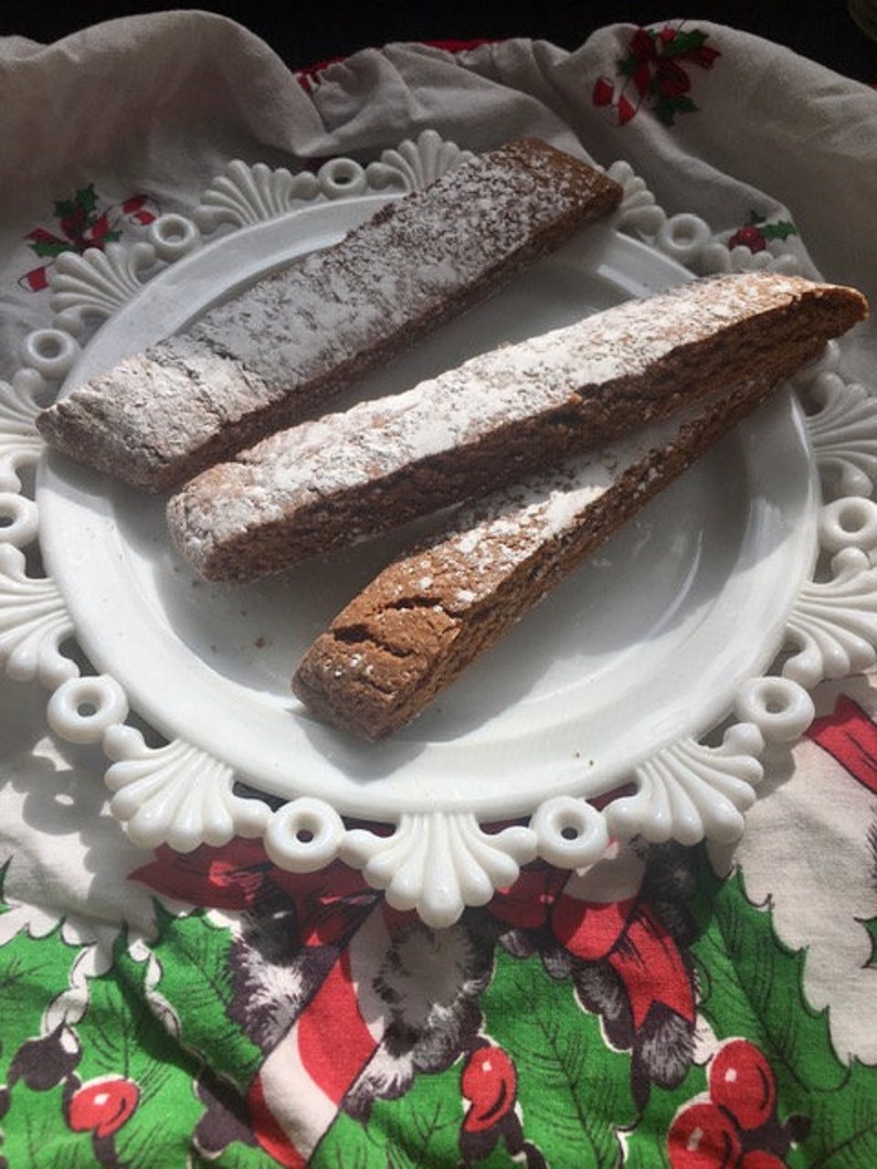 Gingerbread Biscotti for the Holidays, double baked Italian Cookie, gift for Her, Biscotti with a bite. Great to dunk in coffee, Tea Time image 2