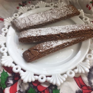 Gingerbread Biscotti for the Holidays, double baked Italian Cookie, gift for Her, Biscotti with a bite. Great to dunk in coffee, Tea Time image 5