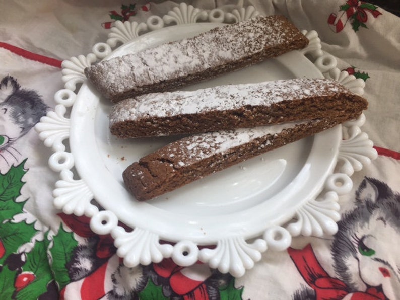 Gingerbread Biscotti for the Holidays, double baked Italian Cookie, gift for Her, Biscotti with a bite. Great to dunk in coffee, Tea Time image 5