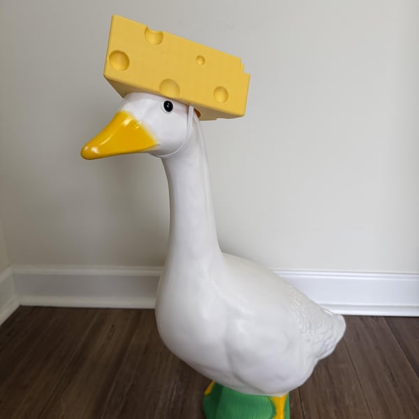 Cheese Head Hat for Porch Goose - 3D Printed Accessories