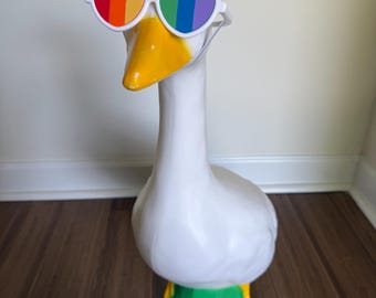 Rainbow Heart Sunglasses for Porch Goose - 3D Printed Accessory
