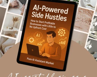 AI-Powered Side Hustles Ebook | Profitable AI Business Ideas, Work From Home, Passive Income & No Upfront Cost | Instant Download
