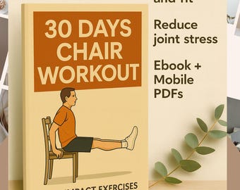 Chair Workout PDF | 30 Day Seated Exercise Program for All Ages | Gentle Mobility & Strength Fitness Plan | Printable Digital Guide”