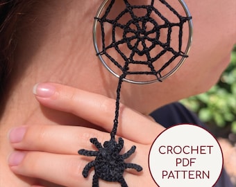 Crochet Halloween Spider Earrings PDF Pattern: DIY Spooky Jewelry
