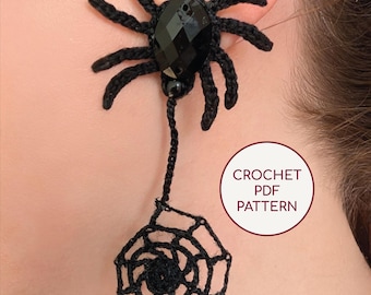 Crochet Spider Web Earrings PDF Pattern: Halloween Jewelry Tutorial