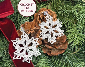 Crochet Mini Christmas Snowflake Earrings PDF Tutorial: DIY Digital Jewelry Guide