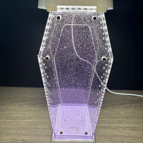Doodskistbehuizing springende spin met led-lichtstatief