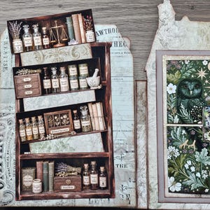 Herbalist Apothecary Junk Journal Kit, Printable House Folio, Interactive Folio - No Sew Journal, Pockets, and Hidden Notes Digital Download image 8