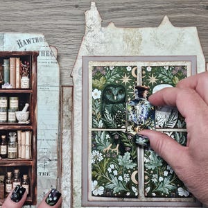 Herbalist Apothecary Junk Journal Kit, Printable House Folio, Interactive Folio - No Sew Journal, Pockets, and Hidden Notes Digital Download image 9