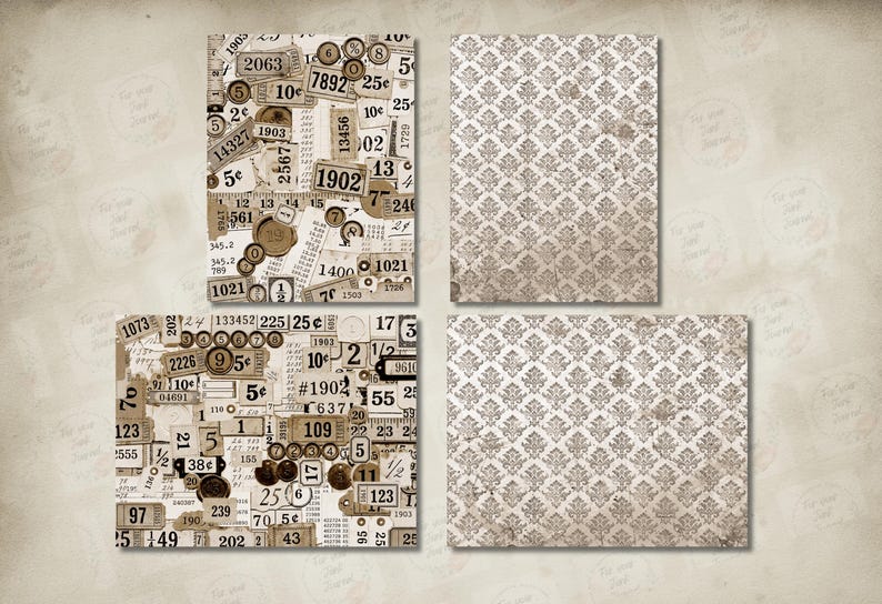 Distressed Grunge Neutral Victorian Junk Journal Paper Pack – 20 ...